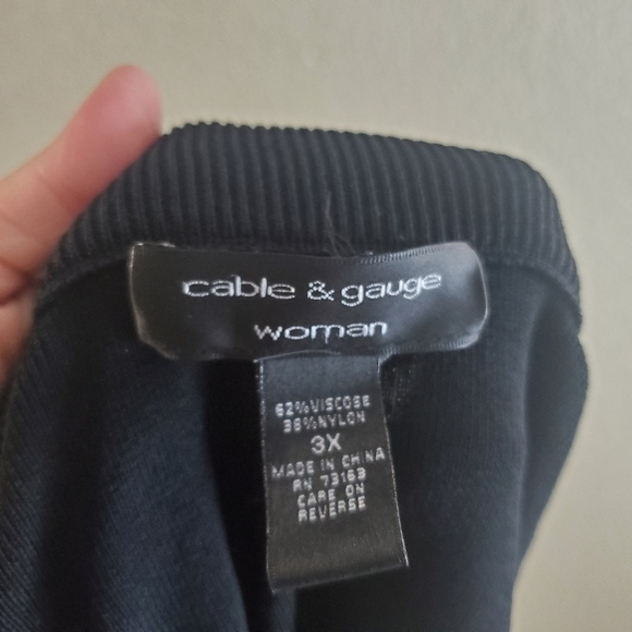 Cable & Gauge 3X Black Button Open Front Cardigan Capsule Casual Shawl Office - Picture 2 of 4